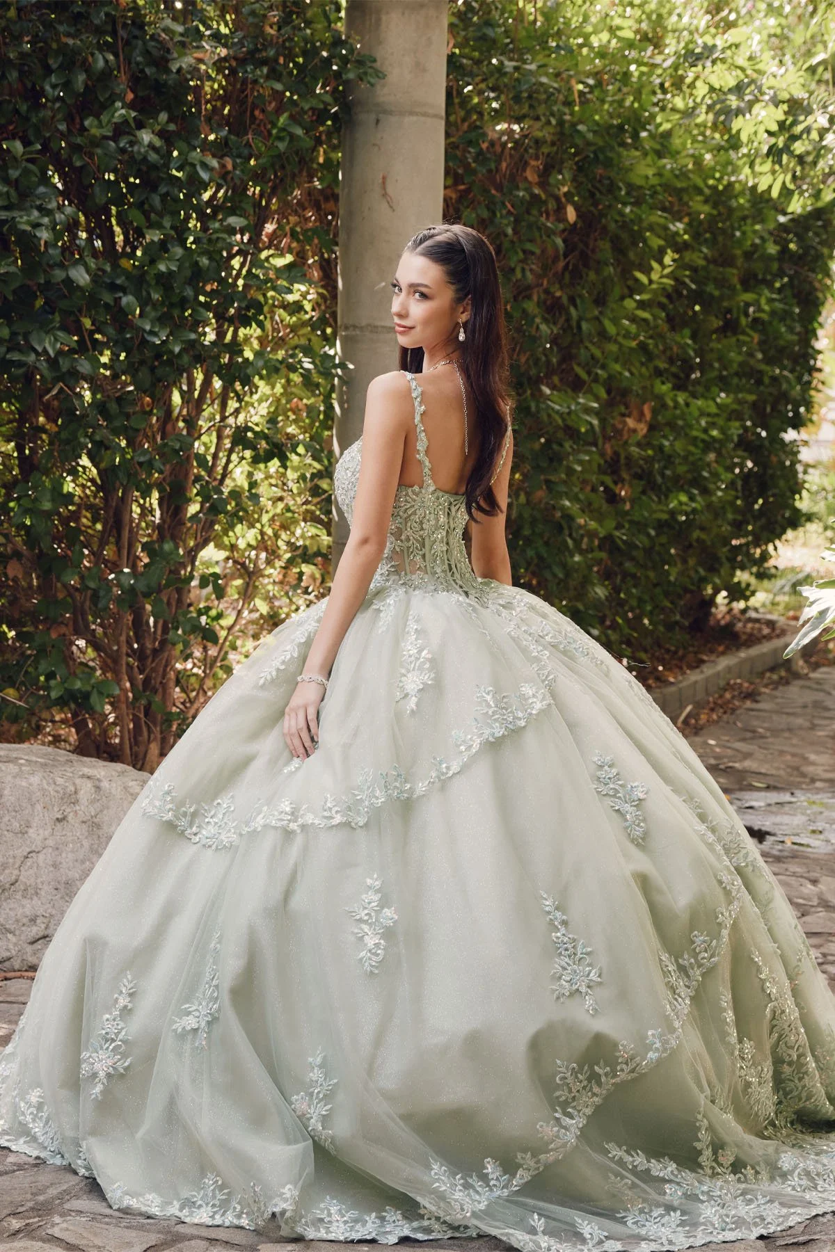 Affordable Sage Green Quinceanera Dress