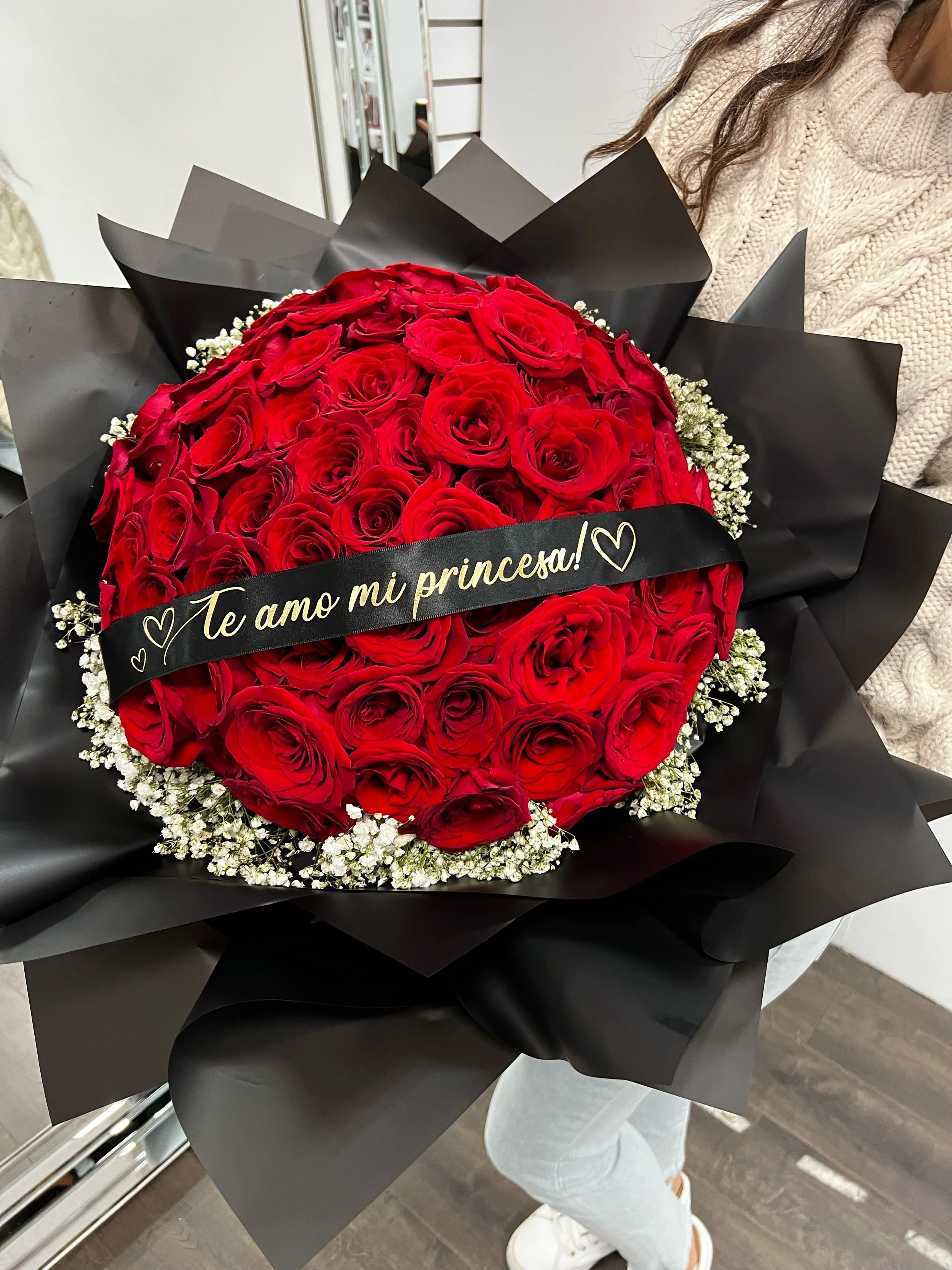 75 all rose bouquet. Ramo buchon herndon, sterling, reston, leesburg, virginia, loudoun county, fairfax county, engagement bouquet, valentine rose bouquet