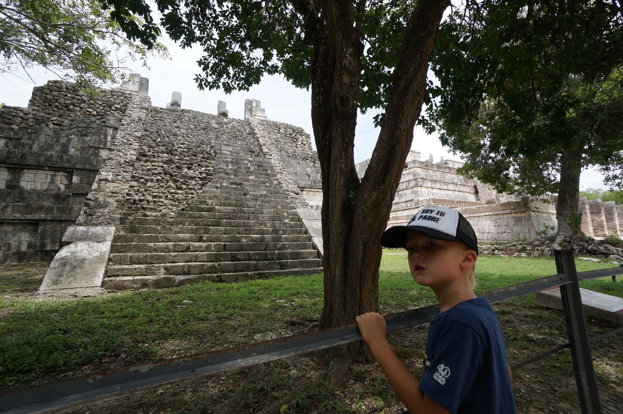 Appreciating the architecture at the Mayan ruins of Palenque.
