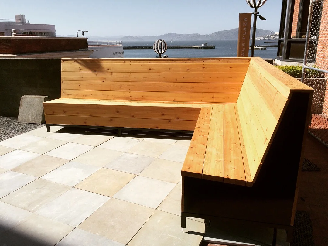 Custom Steel &amp; Cedar Bench