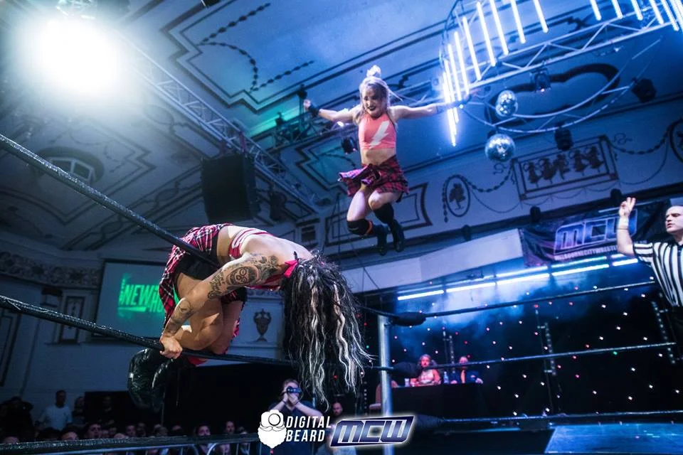 Avary about to lay some hurt on KellyAnne. Picture credit: Digital Beard