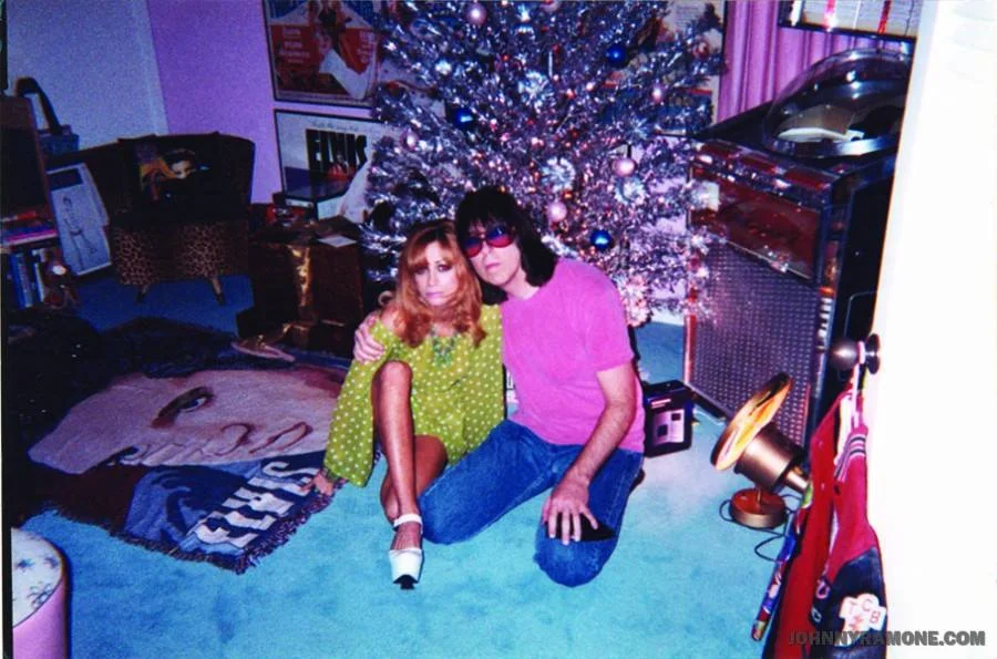 Linda and Johnny Ramone at Christmas