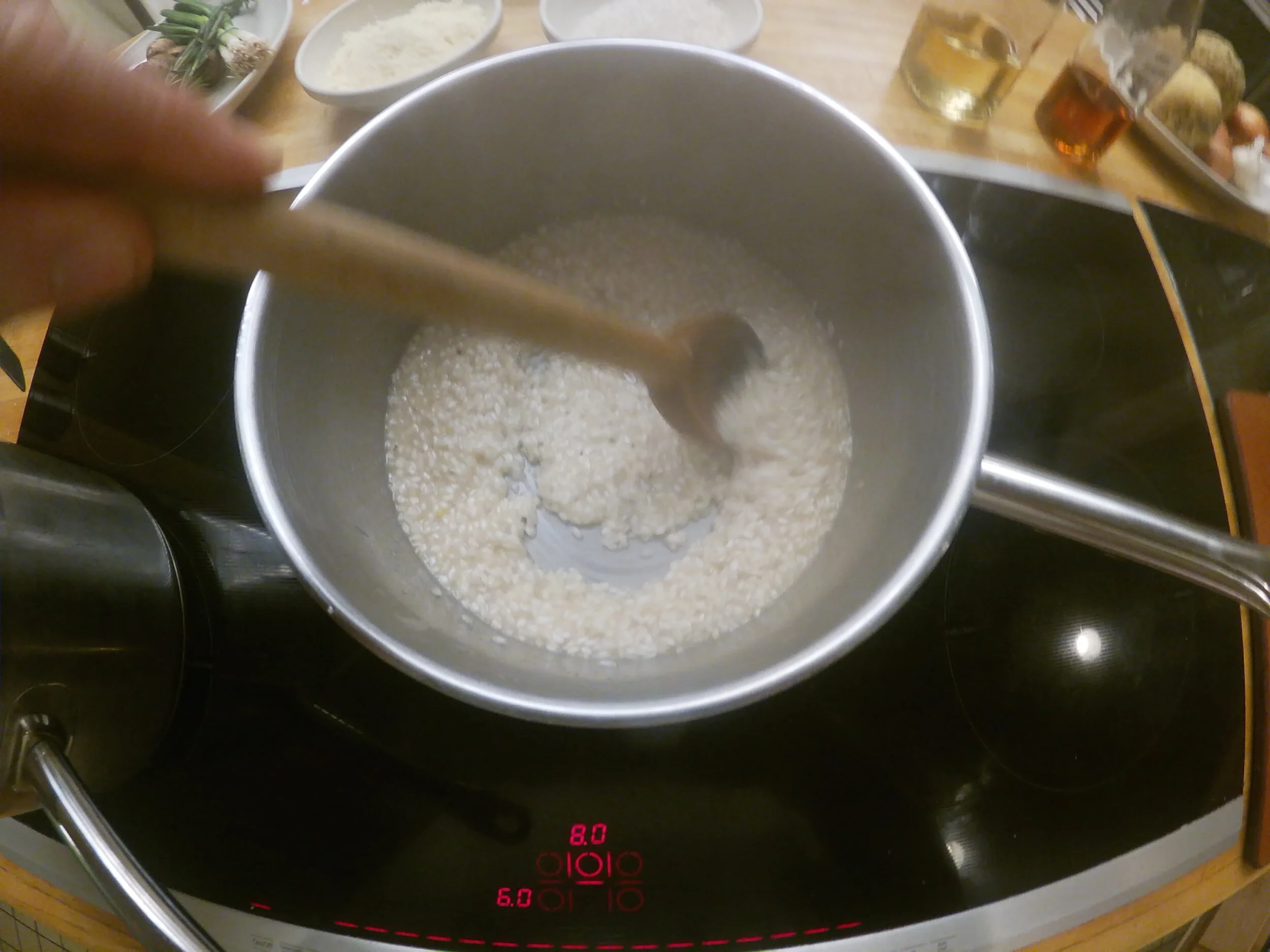 7. Reduce wine mixture, add salt