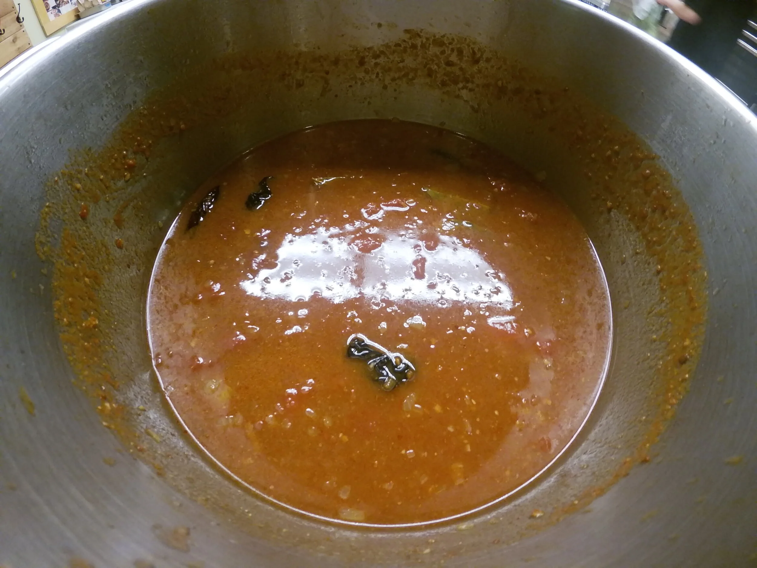 6.  Add stock and simmer