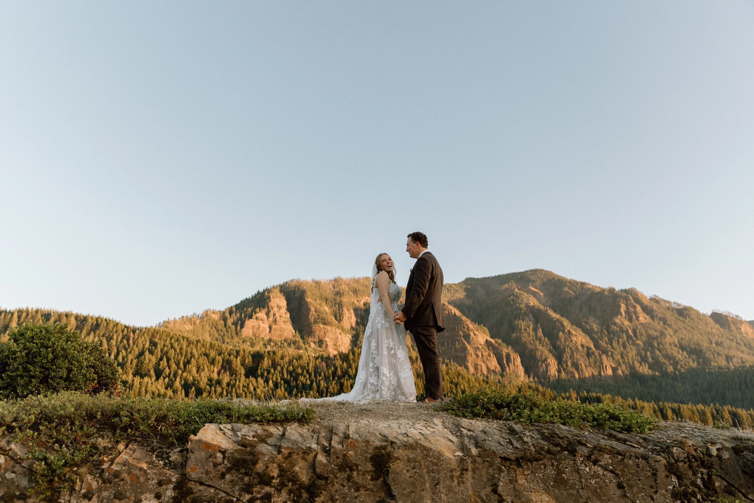 Couple during the Government Cove elopement 
