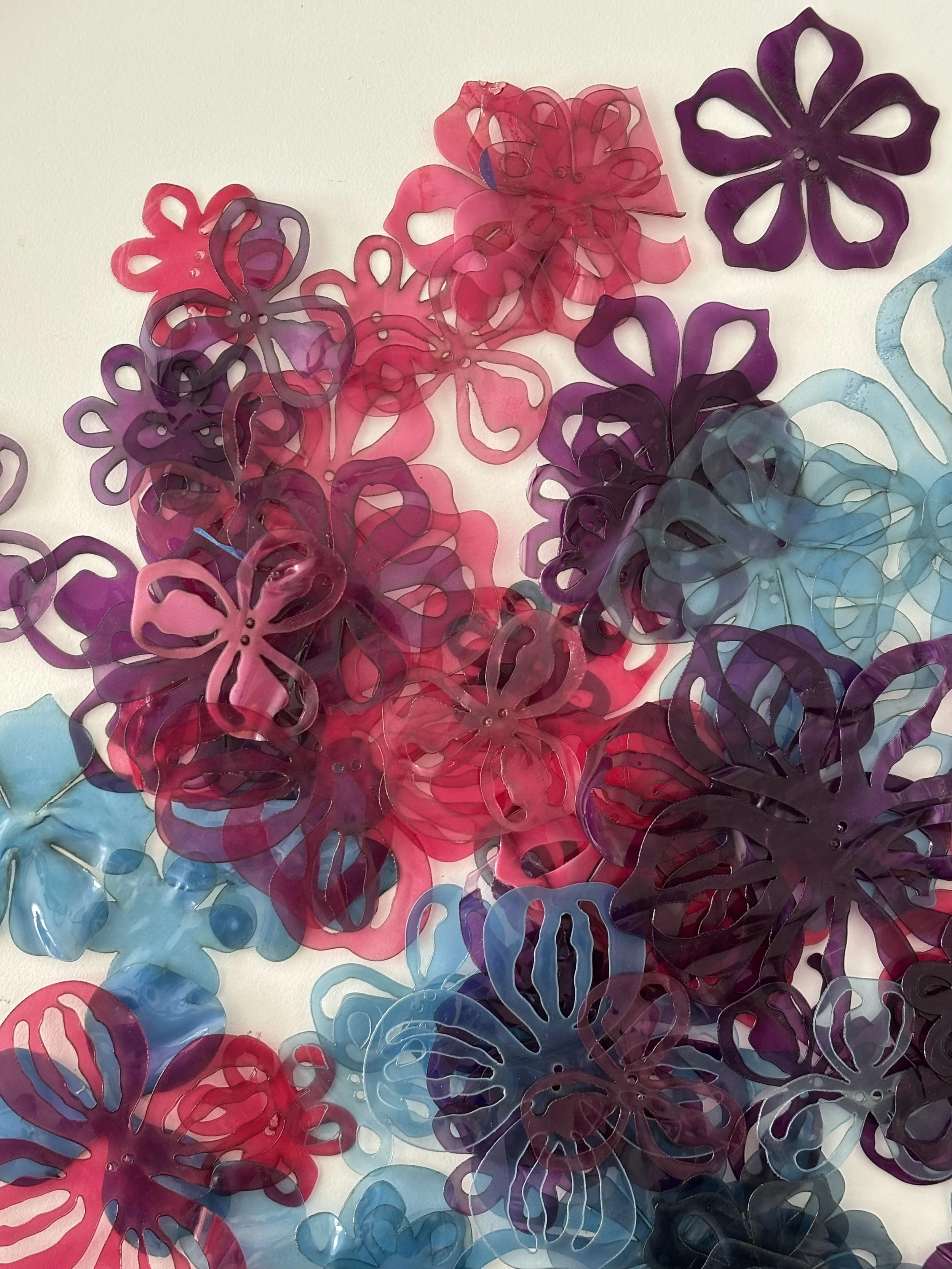 Laser cut the flatten plastic