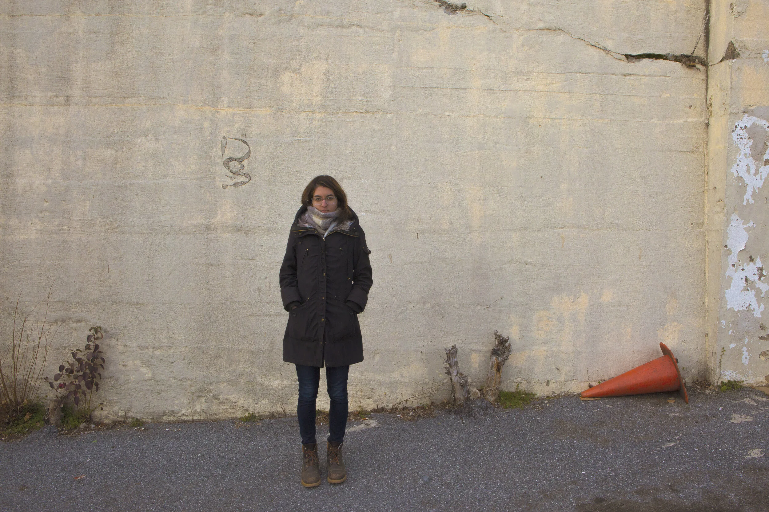 Kimia in parking hole with cone