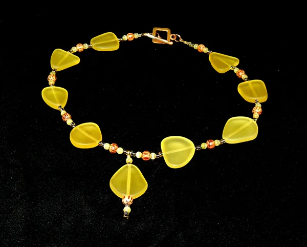 Lemon Yellow Cultured Sea Glass Necklace