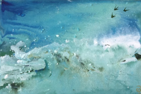 Free Flying 8″x10″, watercolor on shikishi board