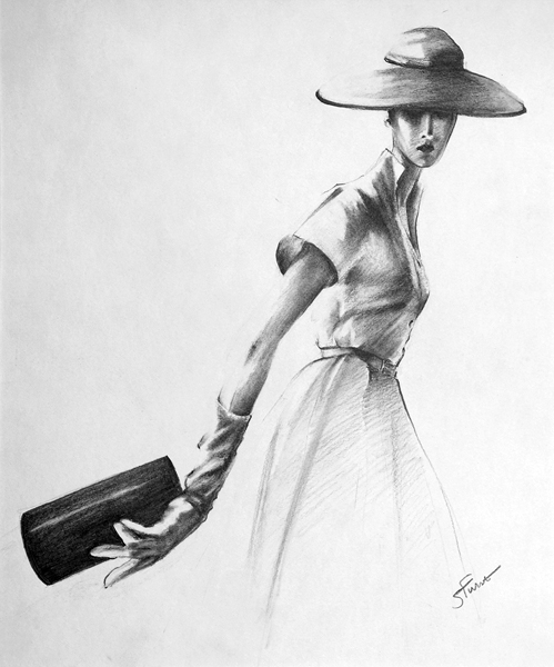 Vintage Hope 26″ x 20″, graphite on paper