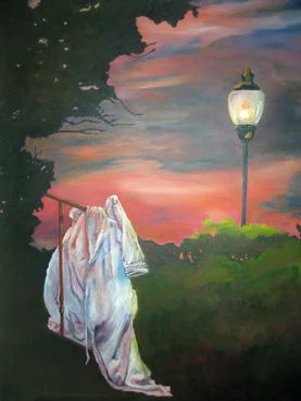 The Robe and the Lamppost 30″x24″, oil