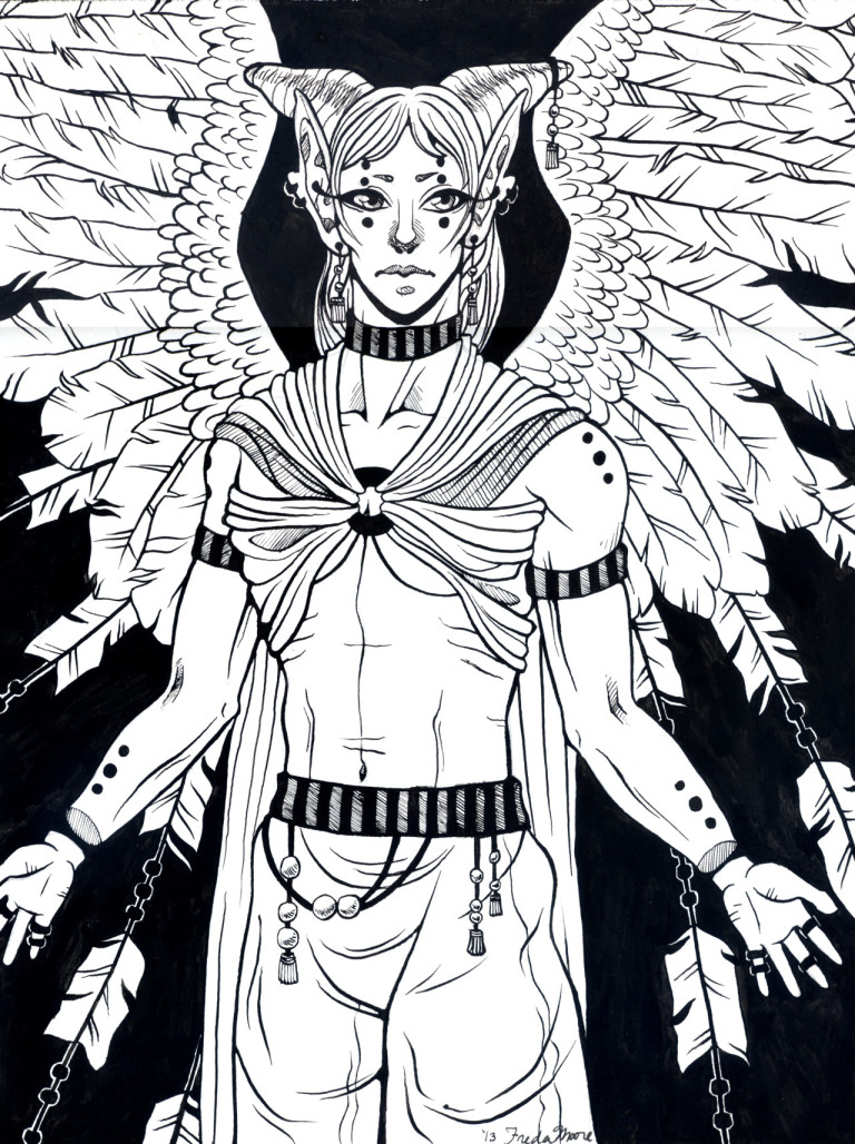 Angel, Pen & Ink, 11×14