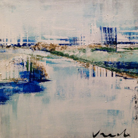 Lazy River I 12″x12″, acrylic painting