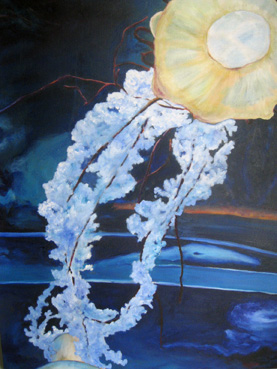 Jellyfish Oil painting, 14"x18"