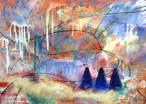 Tribal Melody 30″x40″, acrylic
