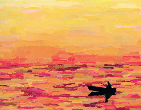 Solitude Magazine paper collage, 14"x11"