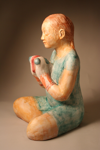 Holy Palmer’s Kiss Terra cotta and maiolic, aappx 28″ x 20″ x 15″