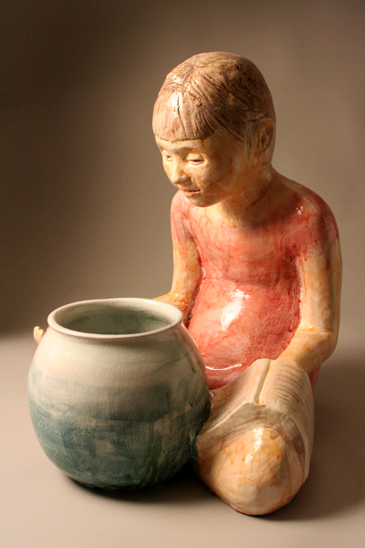 Trinity terra cotta and maiolica, appx 28″ x 20″ 