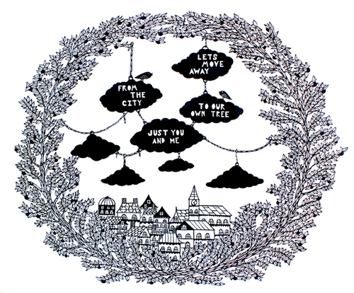 Let’s Move 20″x20″, 18″x24″, hand cut single sheet black paper mounted on white