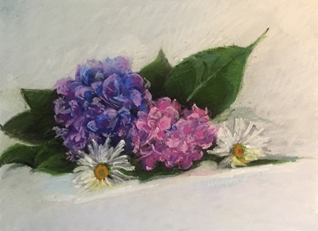 Pink and Purple Pastel, 14"x16" framed