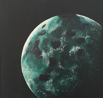 Emerging Moon Mixed media , 30"x30"