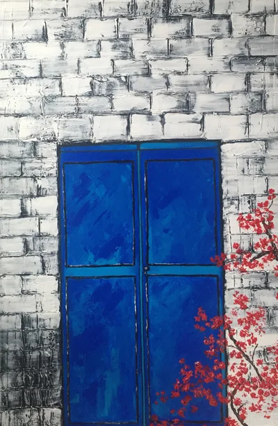Spring Knocking on the Door Mixed media, 30"x30"