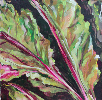 Chard Leaves Acrylic painting
