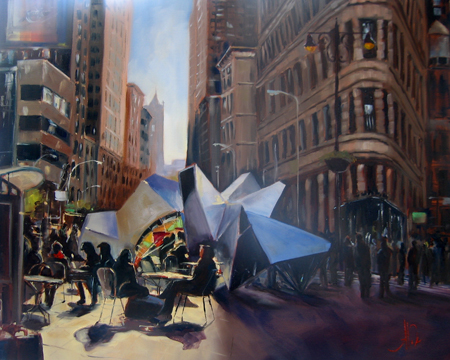 Flat Iron District I, 24th, 5th & Broadway Oil on canvas, 16"x20"