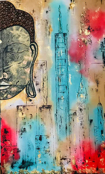 Power of Calmness Mixed media, 48"x30"