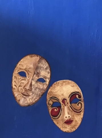 Journey of Life Under Mask Mixed media, 48"x30"