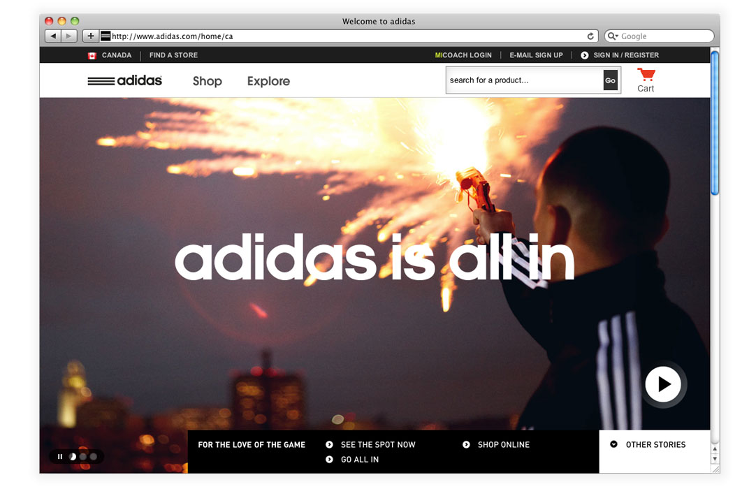 adidas homepage