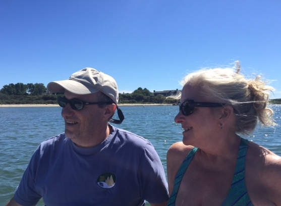 Maureen and Olivier aboard Merci