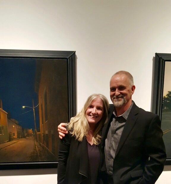 With Linden in front of Night Off , the painting that inspired by short story "Alley's End"