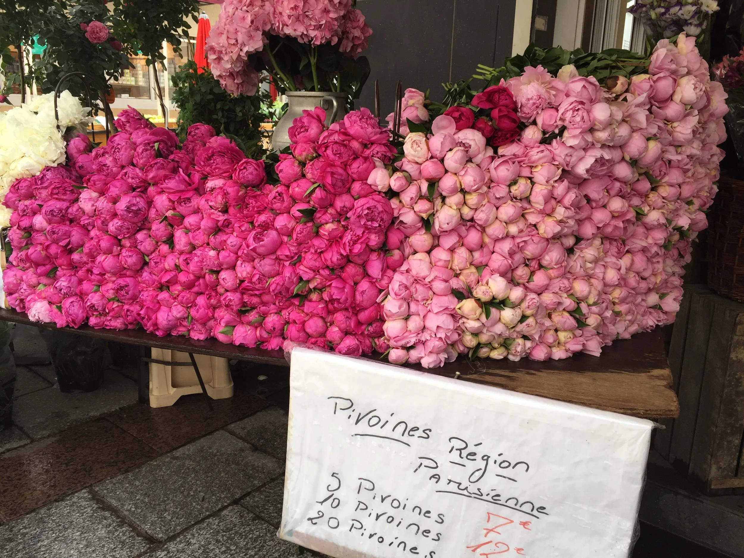 Flower market on the Rue Cler.