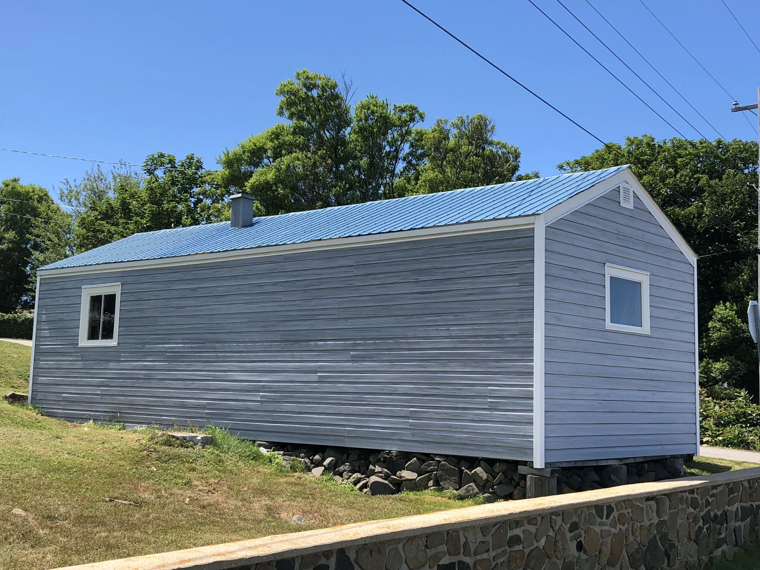Blue roof.