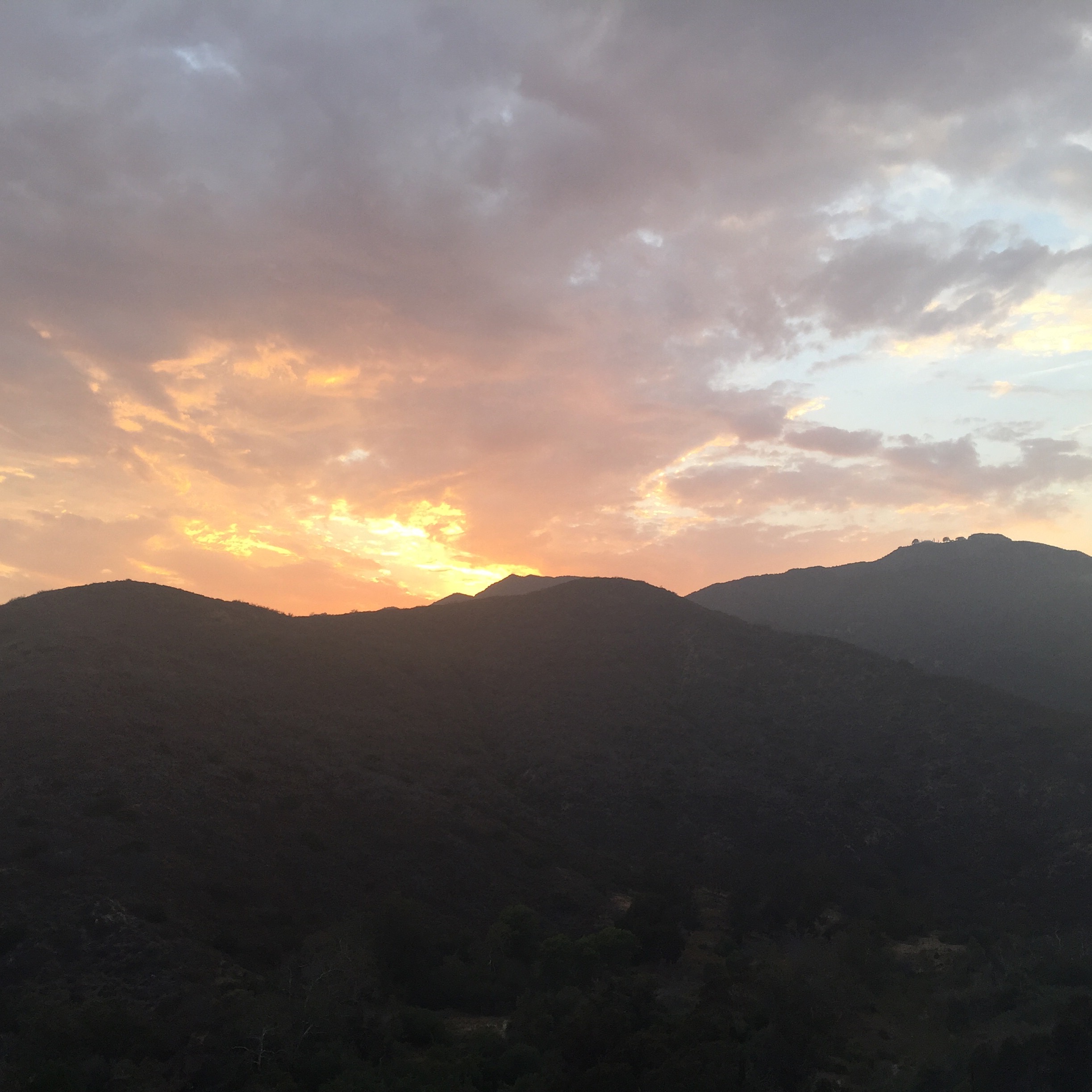 sunset, not fire. looking across topanga canyon a year ago.