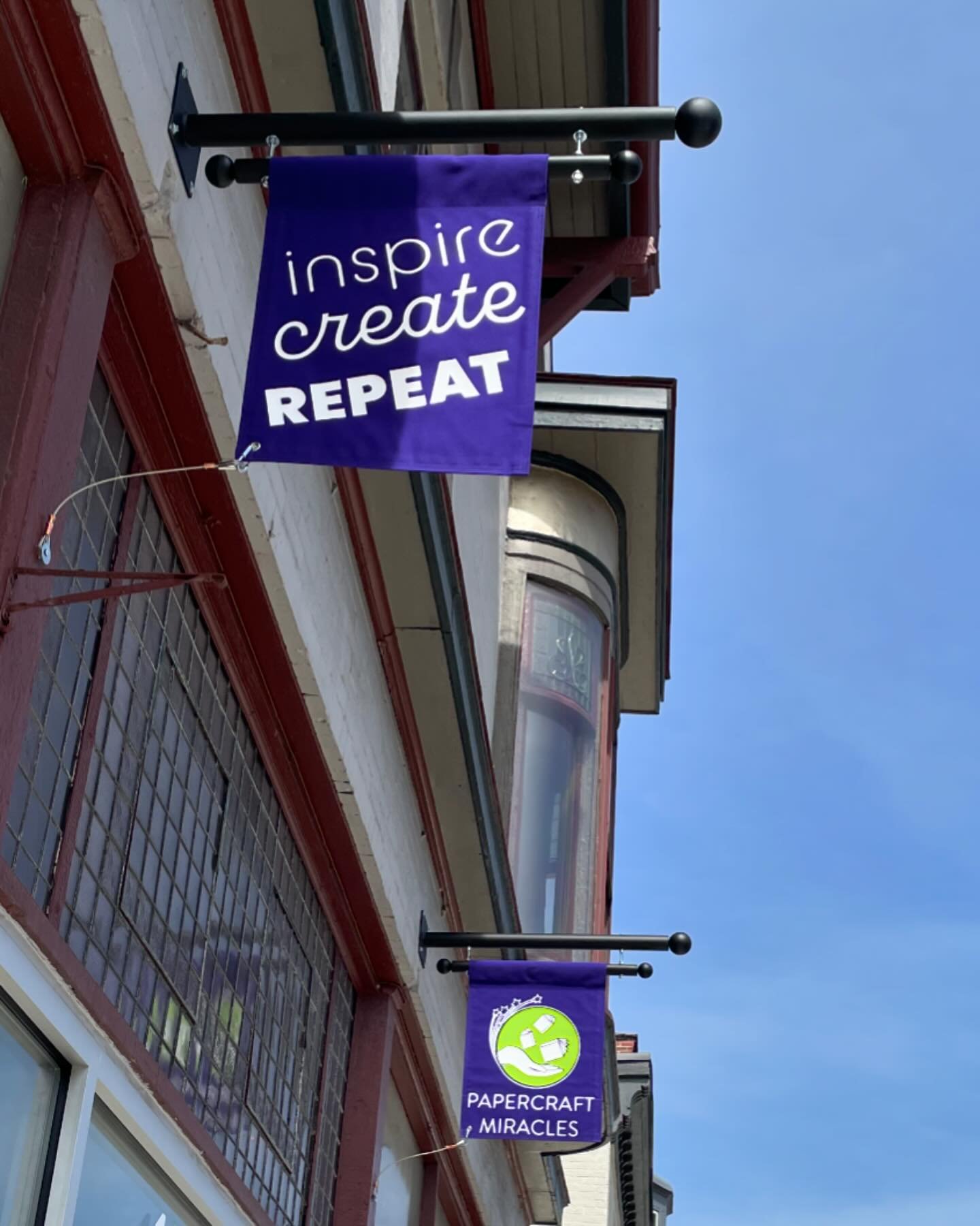 Our storefront renovation is complete now that we have our new windows, doors, vinyl lettering and as of today, FLAGS!!

So exciting to finally have it looking like the polished magical wonderland I always dreamed it would be. ❤️

Huge thanks to @eri