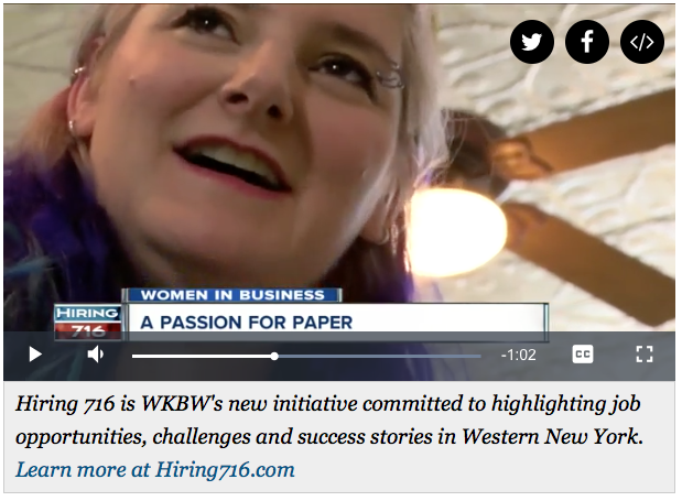 PAPERCRAFT MIRACLES LLC FEATURED ON WKBW HIRING 716 WOMEN IN BUSINESS SEGMENT