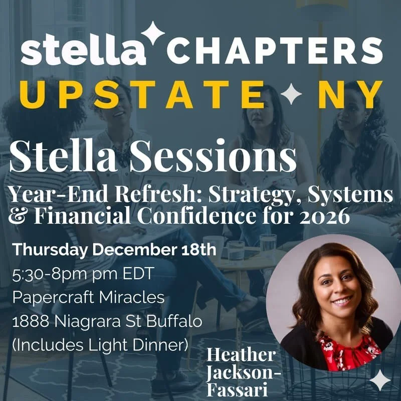 This Thursday at our studio @stellaupstateny is hosting the last BUF: Stella Sessions of 2025&mdash; Year-End Refresh: Strategy, Systems &amp; Financial Confidence for 2026

FREE! Register through the link in our stories and here: 
https://luma.com/s