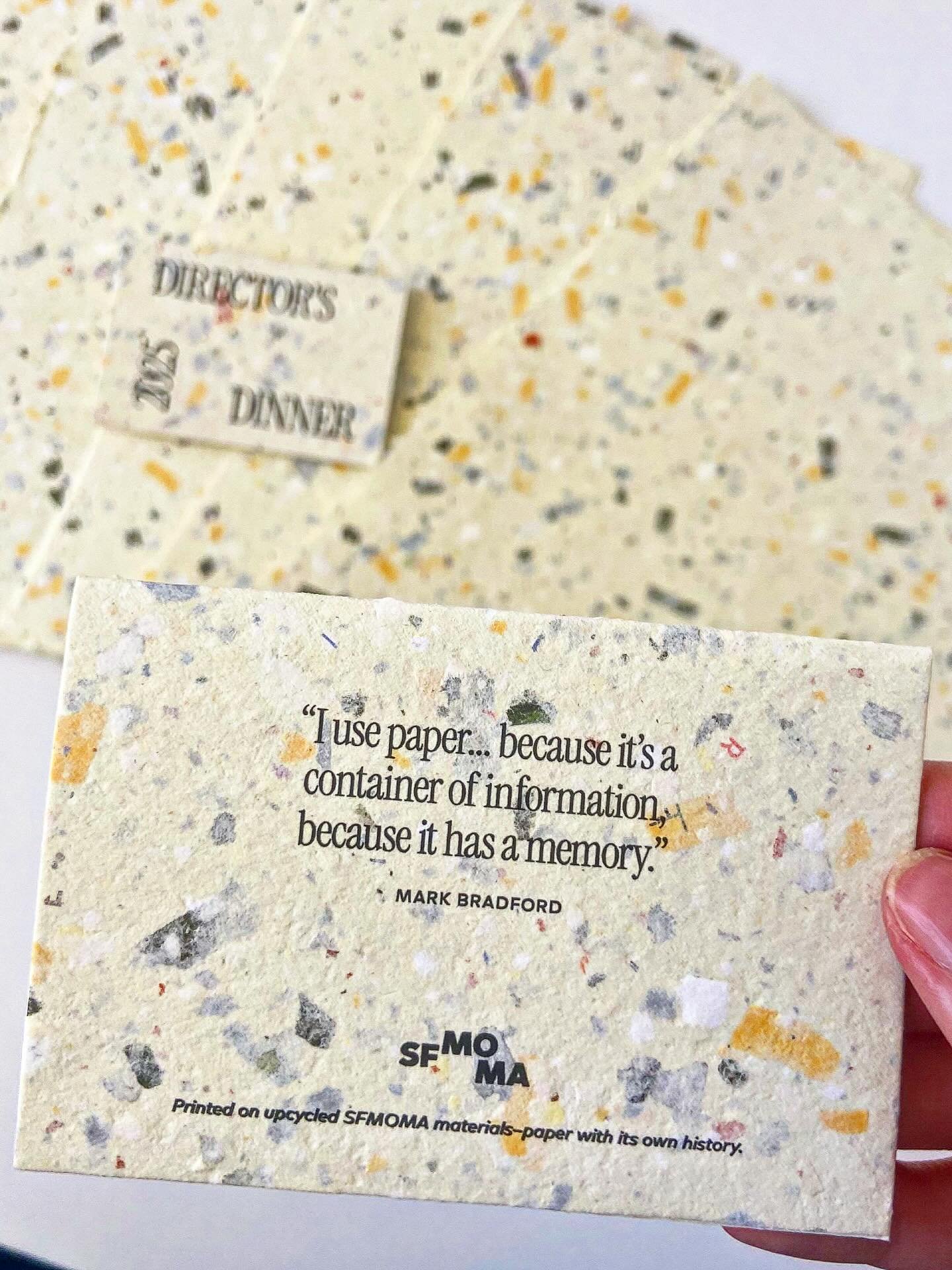 We got an email from the San Francisco Museum of Modern Art (SF MOMA). 🤯

They found our website through a blog we wrote about repurposing waste materials into new paper. 

They wanted to create customized Thank You cards to give to their patrons at