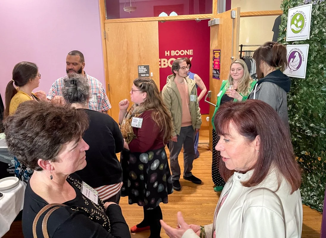People mingling at a launch party
