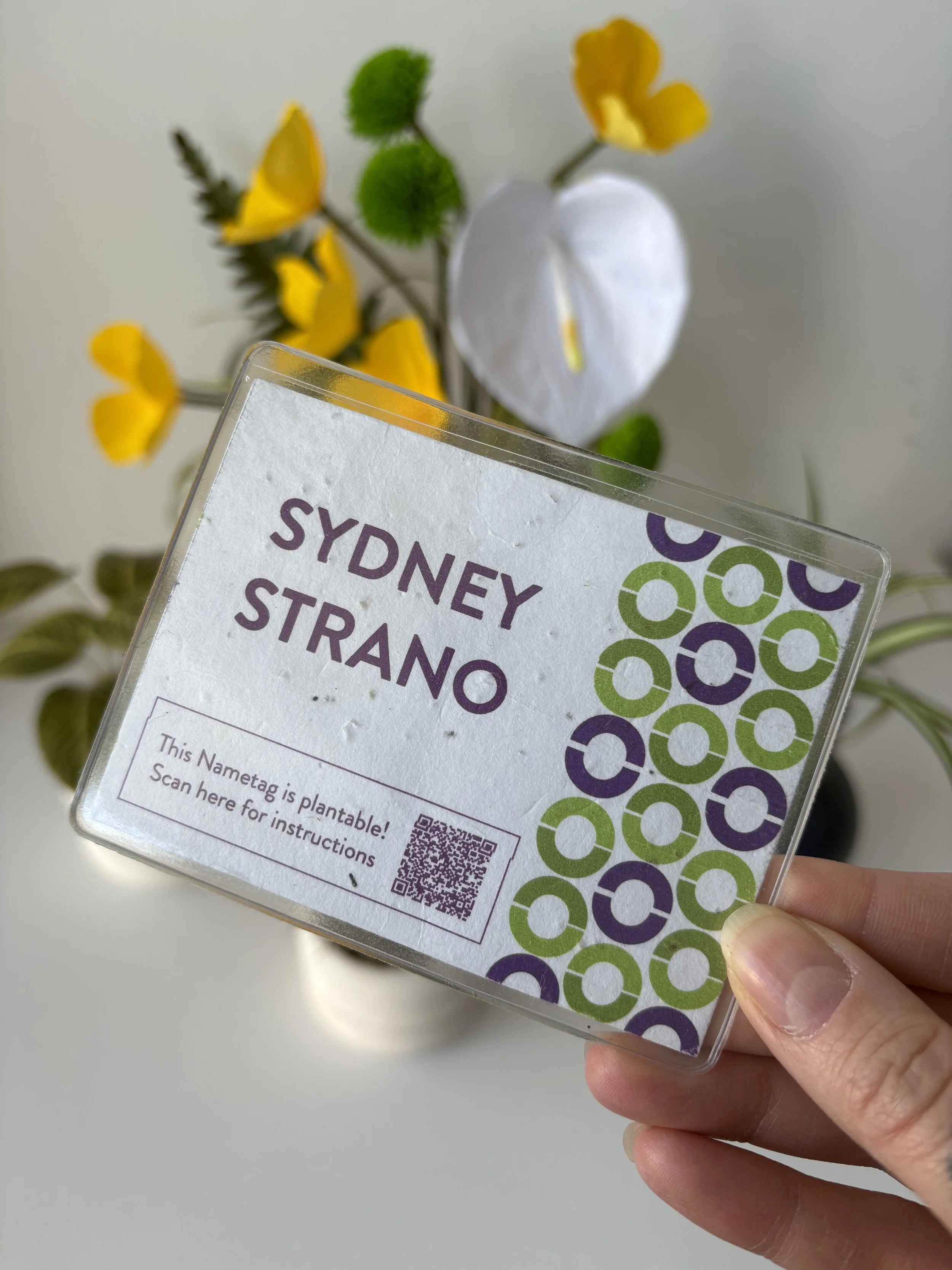 Handmade plantable seed paper name tag