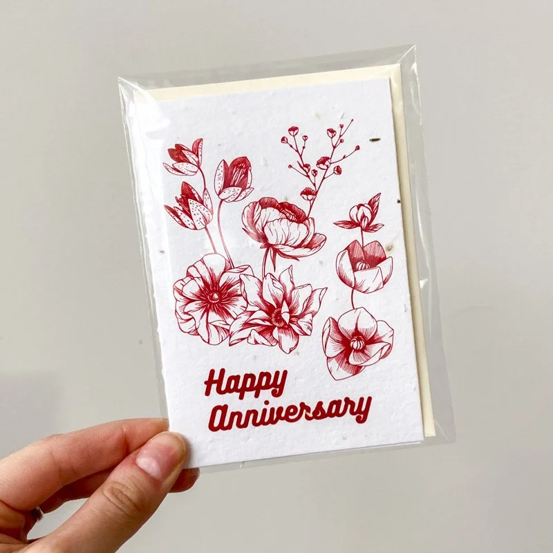 HAPPY ANNIVERSARY HANDMADE PAPER CARD