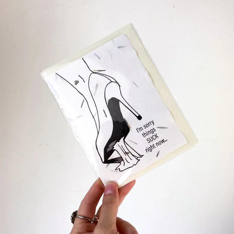 "SORRY THINGS SUCK" HANDMADE PAPER GREETING CARD