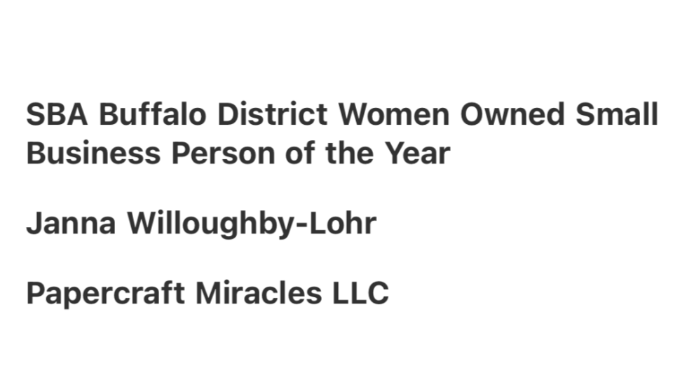 SBA Buffalo District Women Owne Small business person of the year announcement