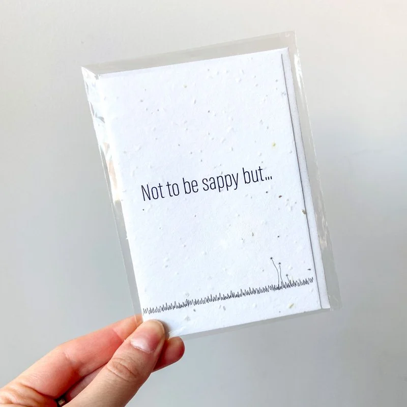 "I PINE FOR YOU" SAPPY HANDMADE PAPER GREETING CARD