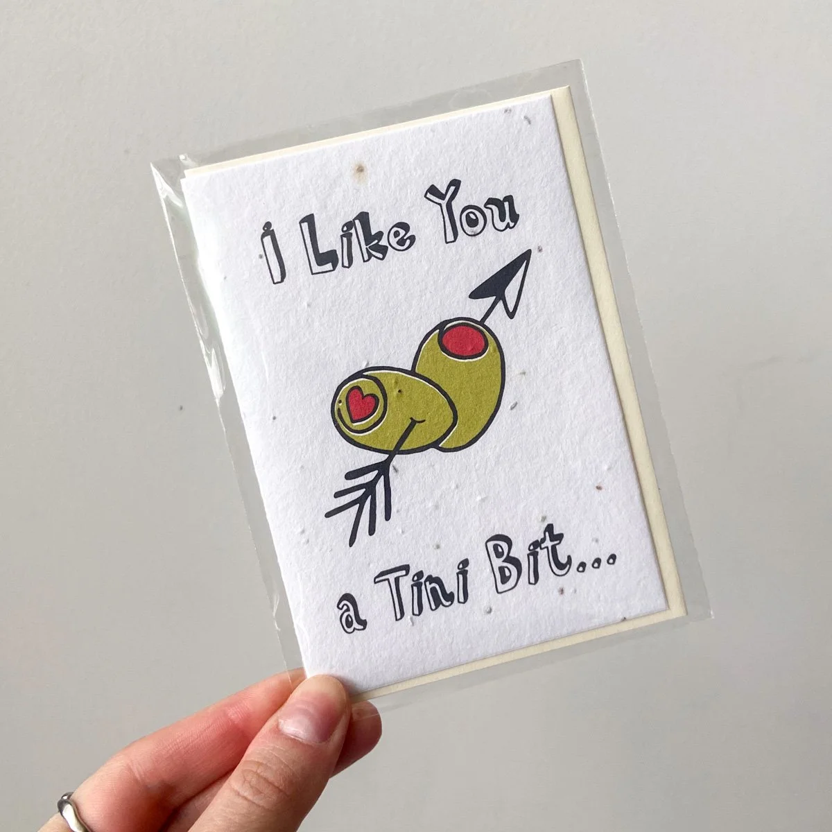 I LIKE YOU A TINI BIT HANDMADE GREETING CARD