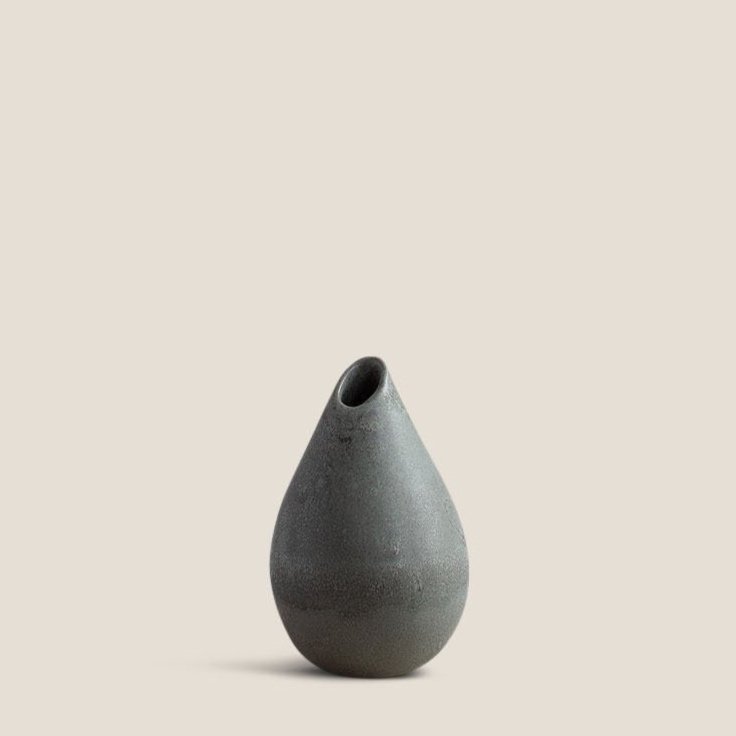 Charcoal stone glazed vase