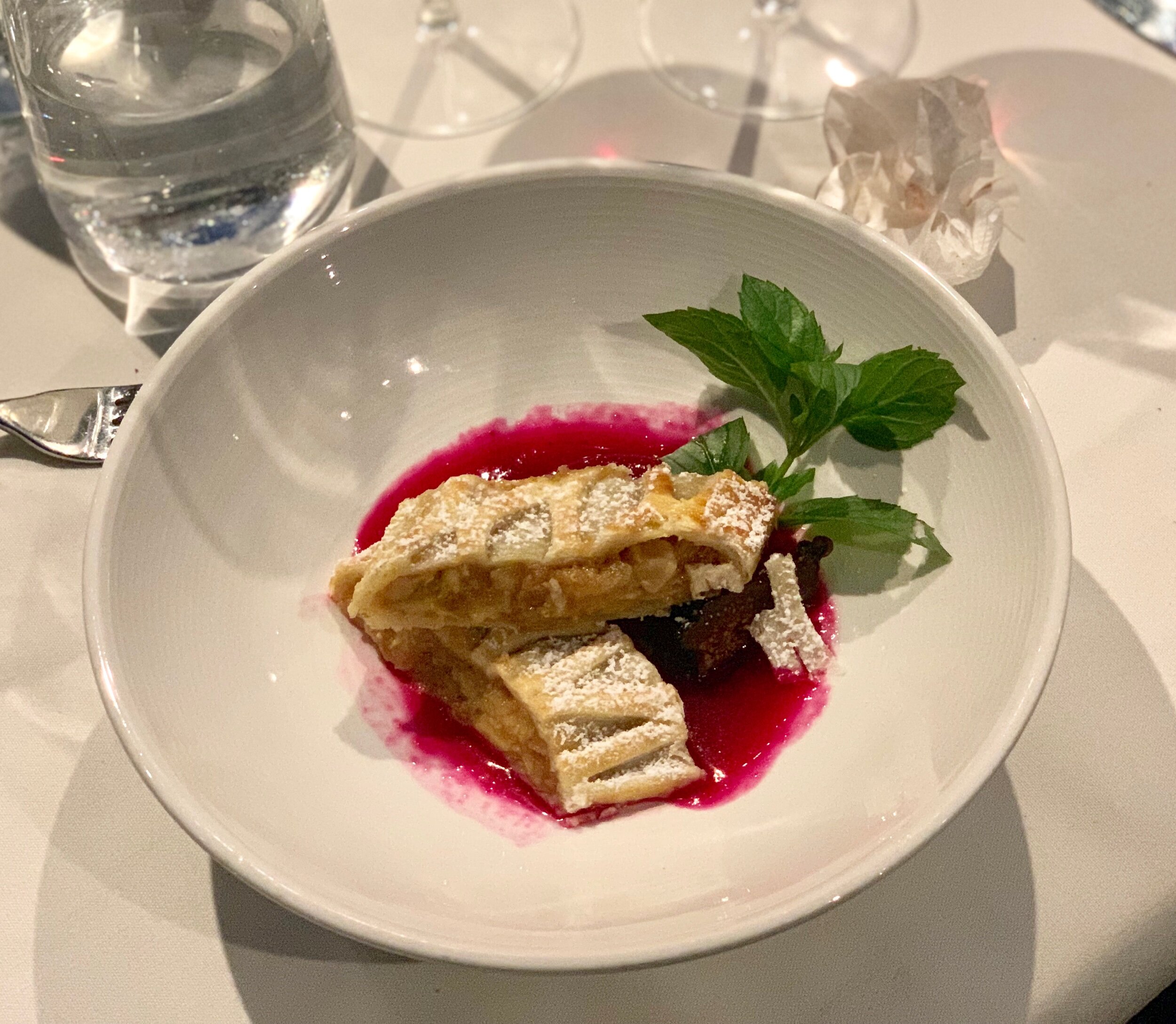 Chef Frederico Comacchio’s Fig Strudel and prickly pear sauce