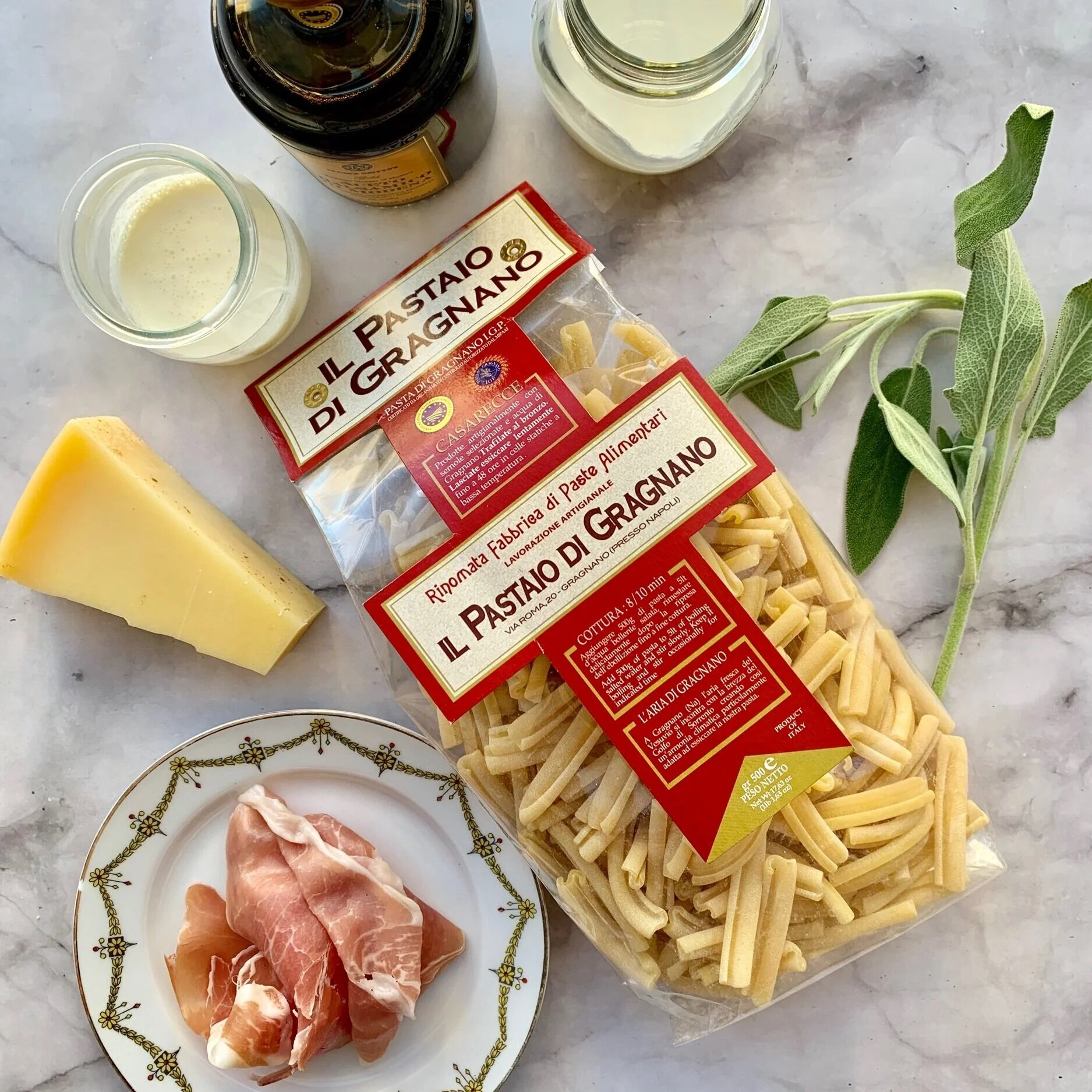 Ingredients for Casarecce alla Emilia-Romagna